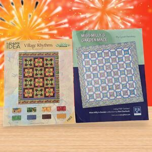 Lot of 2 Quilt Patterns Cranston Village Rhythms Miss Milly's Garden Maze P&B
